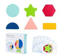 Gupcaqosjw Game di abbinamento della geometria, puzzle di abbinamento a forma - Apprendimento educativo in legno Maze corrispondente | Strere in età prescolare, geometria liscia Accumulo di giocattolo