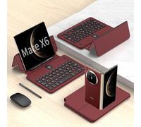 GUPENAA Custodia con Tastiera per Huawei Mate X6, Tastiera Wireless Magnetica Rimovibile con Supporto per S Pen [Tastiera + Custodia + Penna Capacitiva],Rosso