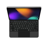 GUPENAA Custodia con Tastiera per Xiaomi Mi Pad 6S PRO 12.4" 2024, Supporto a Sbalzo Fluttuante Magic, Retroilluminazione A 7 Colori, Trackpad Integrato,Nero,Hebrew