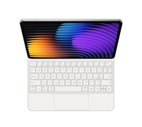 GUPENAA Custodia con Tastiera per Xiaomi Mi Pad 6S PRO 12.4" 2024, Supporto a Sbalzo Fluttuante Magic, Retroilluminazione A 7 Colori, Trackpad Integrato,Bianca,Portuguese