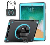 GUPENAA Custodia per iPad PRO 12,9 Pollici 2a Generazione 2017 e 1a Generazione 2015, Supporto Girevole 360°, Cover Protettiva TPU Resistente Robusta con Porta Penna+Maniglia+Tracolla,Mint Green