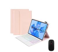 GUPENAA Rosa, Custodia con Tastiera per Huawei MatePad PRO 13.2" 2023 con Touchpad, 7 Colori Retroilluminati, Tastiera Bluetooth Wireless Rimovibile Magnetica con Mouse
