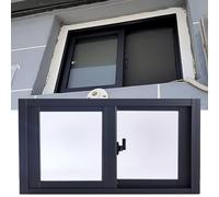 GUQASDV Finestra Scorrevole In Alluminio, Finestra Di Concessione Nera Con Vetro Temperato E Zanzariera, Finestra Antitempesta, Finestra Incassata per Casetta Da Giardino, Mobil Home, Sotto Terra