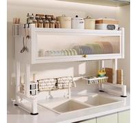 GUQASDV Scolapiatti sopra Il lavandino con Porta a ribalta, scolapiatti, scolapiatti, scolapiatti, Scolapiatti for Bancone da Cucina,organizzazione della Cucina for i Piatti(Small,65cm)