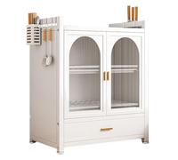 GUQASDV Scolapiatti sopra il lavello con armadio da cucina, armadio con cassetto e ripiano rimovibile per stoviglie e pentole (three layer con drawer)