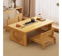 GUQASDV Tavolino da caffè in bambù, pieghevole, da pavimento giapponese, tavolino basso che si siede sul pavimento, nessun montaggio per soggiorno, sala da pranzo, tè, tatami (legno di legno, 47,2 x