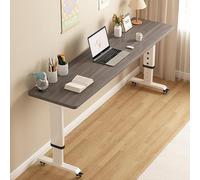 GUQASDV Tavolino da letto con ruote, regolabile in altezza, portatile, spesso, per lavoro, studio, casa (grigio, 120 x 40 cm)