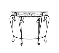 GUQASDV Tavolo consolle a Mezzaluna con 4 Gambe, Resistente ai Graffi e alle Macchie, Tavolo da Ingresso, Tavolo da Parete for corridoio, Tavolo in Ferro battuto(Black,80x80cm/31.5x31.5in)