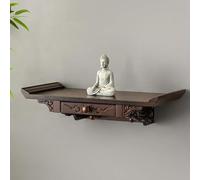 GUQASDV Tavolo da Altare for Piccoli santuari da Parete, Tavolo for offerte in bambù, tavoli da Meditazione Cinesi,Tavolo Puja da Parete for altari buddisti Domestici(50cm/19.7in)