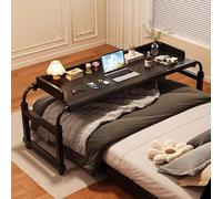 GUQASDV Tavolo da letto allungabile con ruote, scrivania da letto regolabile in altezza, tavolino per letto, scrivania mobile su ruote per letto, comodino medico, arrotolabile (140cm)