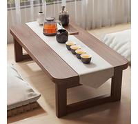 GUQASDV Tavolo da pavimento giapponese in bambù Folding Coffee Table Low Dining Table Tea Table Foldable Floor Table for Home,Living Room,No Assembly for Sitting on The Floor(Brown,31.4x17.7x13.7'')