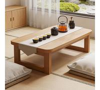 GUQASDV Tavolo da pavimento giapponese in bambù Folding Coffee Table Low Dining Table Tea Table Foldable Floor Table for Home,Living Room,No Assembly for Sitting on The Floor(Wood,47.2x19.6x15.7'')
