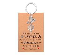 Guqqeuc Regali di Natale per donne uomini non dimenticare mai la differenza che hai fatto, portachiavi regalo per uomini e donne, Avvocato, S