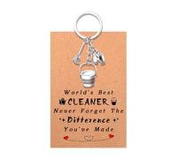 Guqqeuc Regali di Natale per donne uomini non dimenticare mai la differenza che hai fatto, portachiavi regalo per uomini e donne, Detergente, S