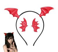 Guqqeuc Set di accessori per costume di Halloween, cerchietto con orecchie di pipistrello e fermagli per capelli da donna