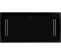 GURARI 343 BL 90, cappa aspirante da incasso 90 cm/Vetro nero/nero/motore EBM/aspirazione potente 1000 m³/ cappa ad aria pulsata/ionizzazione/cappa da soffitto