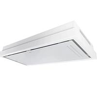 GURARI 343 WH 120, cappa aspirante da incasso 120 cm/vetro bianco/bianco/bianco/motore EBM/aspirazione potente 1000 m³/ cappa ad aria pulsata/ionizzazione/cappa da soffitto