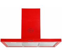 GURARI 461 Red 90, cofano aspirante 90 cm, rosso, alta aspirazione 1000m³/h, 3 livelli, cappuccio di scarico, cofano di ritiro