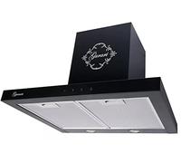 Gurari 462 BL 6 Pr, nero, 1000 m³/h, TouchControl, telecomando, cappello a parete, cappello della stufa, cappuccio di ricircolo/evacuazione della a
