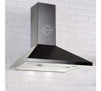 Gurari Cappa Aspirante a parete 50 cm Nero ❖ GCH C 147 BL 5 N ❖ Motore 1000 m³/h, 3 Livelli di Potenza, Filtri in Metallo Lavabili ❖ Cappa da Cucina Modalità Scarico e Ricircolo
