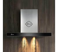 Gurari cappa Da Parete GCH F 462 is 6 Prime cappa da Cucina con telecomando, 60 cm, Acciaio Inossidabile, Vetro Nero, EEK A, 1000m³/h, cappa Da Parete