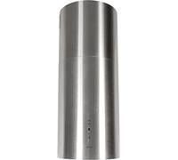 GURARI Cappa isola 385 36 IS Pr, cappa rotonda 36 cm, acciaio inossidabile, cappa a a soffitto, 1000 m³/h, base in vetro bianco, 4 livelli, display LED, estrazione del bordo