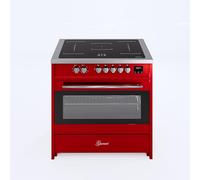 GURARI Fornello a induzione con forno elettrico E 913 R Piano cottura a induzione 90 cm, Range Coocker con 5 zone a induzione (2 zone Flex Zone) tutti con Booster