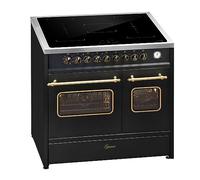 GURARI Fornello a induzione E 913 DF RU BL, in stile retrò, elettrico, 90 cm, Range Coocker con induzione FLEX
