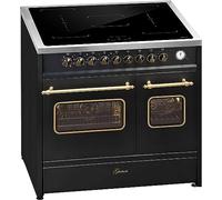 GURARI Fornello a induzione E 913 DF RU BL, in stile retrò elettrico, 90 cm, Range Coocker con induzione FLEX, 2 fornelli