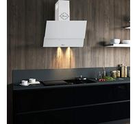 GURARI GCH 268.8 WH Prime, cofano cucina 80cm, vetro bianco, EEK A, 1000m³/h, telecomando, cappa a parete
