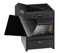 GURARI Piano cottura a induzione 60 cm GCH E 612 BL+GCH S 411 60 BL PRIME N + cappa aspirante 60 cm, vetro nero 1000 m/h, Range Coocker