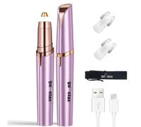 Gurelax Rasoio elettrico per sopracciglia per donne e uomini, rasoio di precisione indolore per sopracciglia con luce LED, ricaricabile tramite USB, sicuro per pelli sensibili, non tira e non taglia