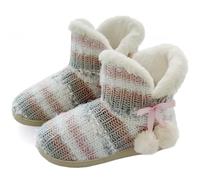 GURGER Pantofole Stivaletto Donna Peluche Calde Ciabatte Alte Invernali Pantofole da Casa Chiuse Antiscivolo Rosa 35 36