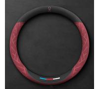 GuriDo Coprivolante Auto per VW Up 2013-2020, Copri Sterzo in Pelle Microfibra Copertura Volante Antiscivolo Traspirante Coprivolanti Accessori,B/Round~Type-D/Red