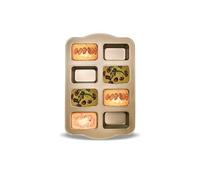 Gurlideo 8 Mini loaf Pans Loaf Tin Cake Pan Non Stick Carbon Steel Baking Pan for Oven Baking,Grey (1 Set Gold)