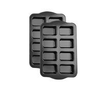 Gurlideo 8 Mini loaf Pans Loaf Tin Cake Pan Non Stick Carbon Steel Baking Pan for Oven Baking,Grey (2 Set)