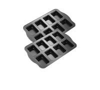 Gurlideo 8 mini teglie per pagnotta in acciaio al carbonio antiaderente, per forno, grigio (2 set)