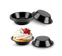 Gurlideo Mini tortiere da 10,2 cm, mini teglie per crostate, set da 5 pezzi, colore nero
