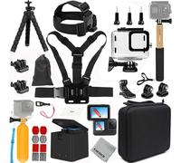 Gurmoir Accessori Kit con Batteria e Caricabatterie per Gopro Hero 12 11 10 9. custodia impermeabile+ Selfie Stick + 2 Batteria + 3 Canali Stazione di Caricatore per Gopro 12 11 10 9 (PT09)
