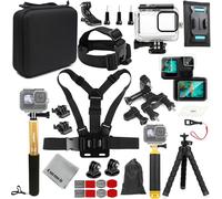 Gurmoir Kit di accessori con custodia impermeabile per Go Pro Hero 13 12 11 10 9 nero. Custodia subacquea galleggiante per GoPro 13 12 11 10 9 fotocamera (DT13)