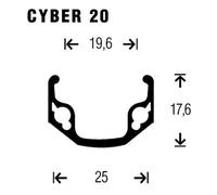 Gurpil Ruota Posteriore Da Mtb Cyber 20 24´´ Black
