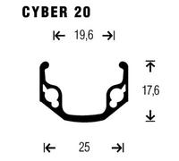 Gurpil Ruota Posteriore Da Mtb Cyber 20 26´´ Black / Black