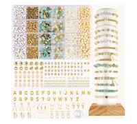 Gurtt 1440 perline in amazzonite naturale per braccialetti, set di perline per braccialetti con perline di legno, set di gioielli fai da te