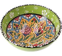 Guru-Shop 1 pz. Ciotola Orientale in Ceramica, Ciotola, Ciotola per Cereali, Dipinta a Mano - Ø 12 Cm/Modello 9, Verde, Ciotole e Piatti