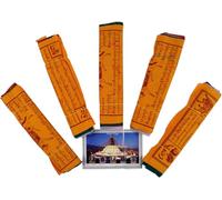 GURU SHOP Bandiere di preghiera tibetane 10 bandierine - 1,90 m/cotone, dimensioni: 5 pezzi