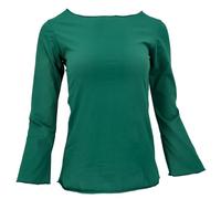 GURU SHOP Basik - Maglietta a maniche lunghe, da yoga, da donna, in cotone, verde, 46