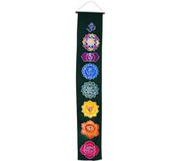 Guru-Shop Boho Appeso al Muro, Decorazione Murale Batik - Mandala Verde Scuro, Sintetico, 150x25 cm, Tasche a Muro Tendaggi da Parete
