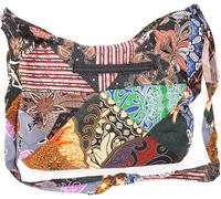 GURU SHOP Borsa patchwork Batik, borsa per sadhu, borsa hippie, borsa a tracolla, rosa, unisex, per adulti, 25 x 35 x 5 cm, Multicolore/Mix, taglia unica