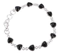 GURU SHOP Braccialetto indiano in argento boho, con pietre preziose, normale, Argento sterling, Non pietra preziosa