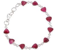 GURU SHOP Braccialetto indiano in argento boho, con pietre preziose, normale, Argento sterling, Non pietra preziosa
